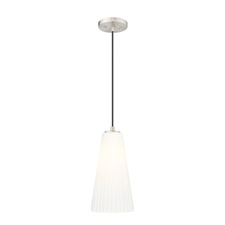 Z-Lite Farrell 1 Light Pendant, 7.25in. W x 13.75in. H, Brushed Nickel 3043P7-BN
